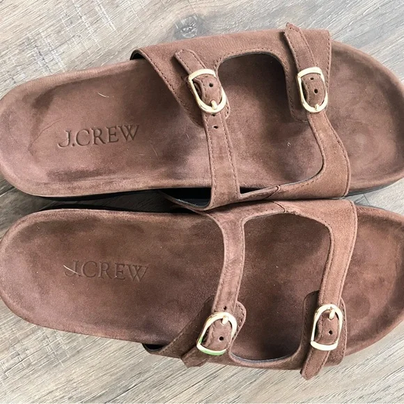 J. Crew Brown Suede Slide Sandals |Size 7 | New In Box - Picture 3 of 3